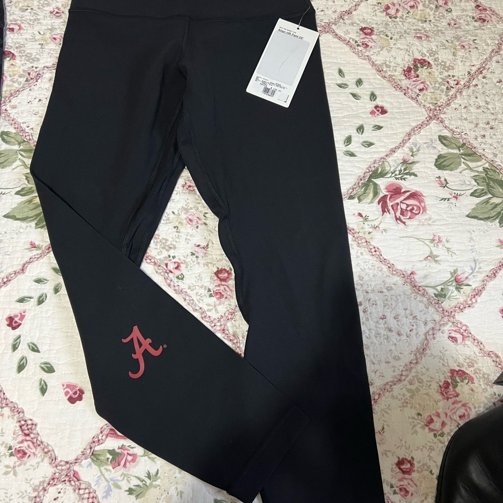 Black Leggings with Red Logo